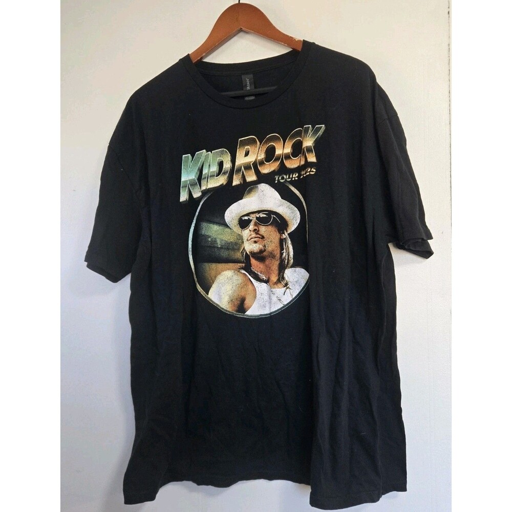 Kid Rock Tour T-Shirt Mens 2XL 2025 Black Graphic Crew Neck Gildan Softstyle